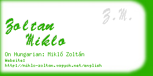zoltan miklo business card