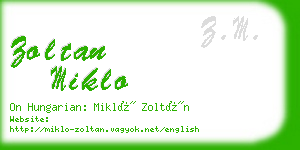 zoltan miklo business card